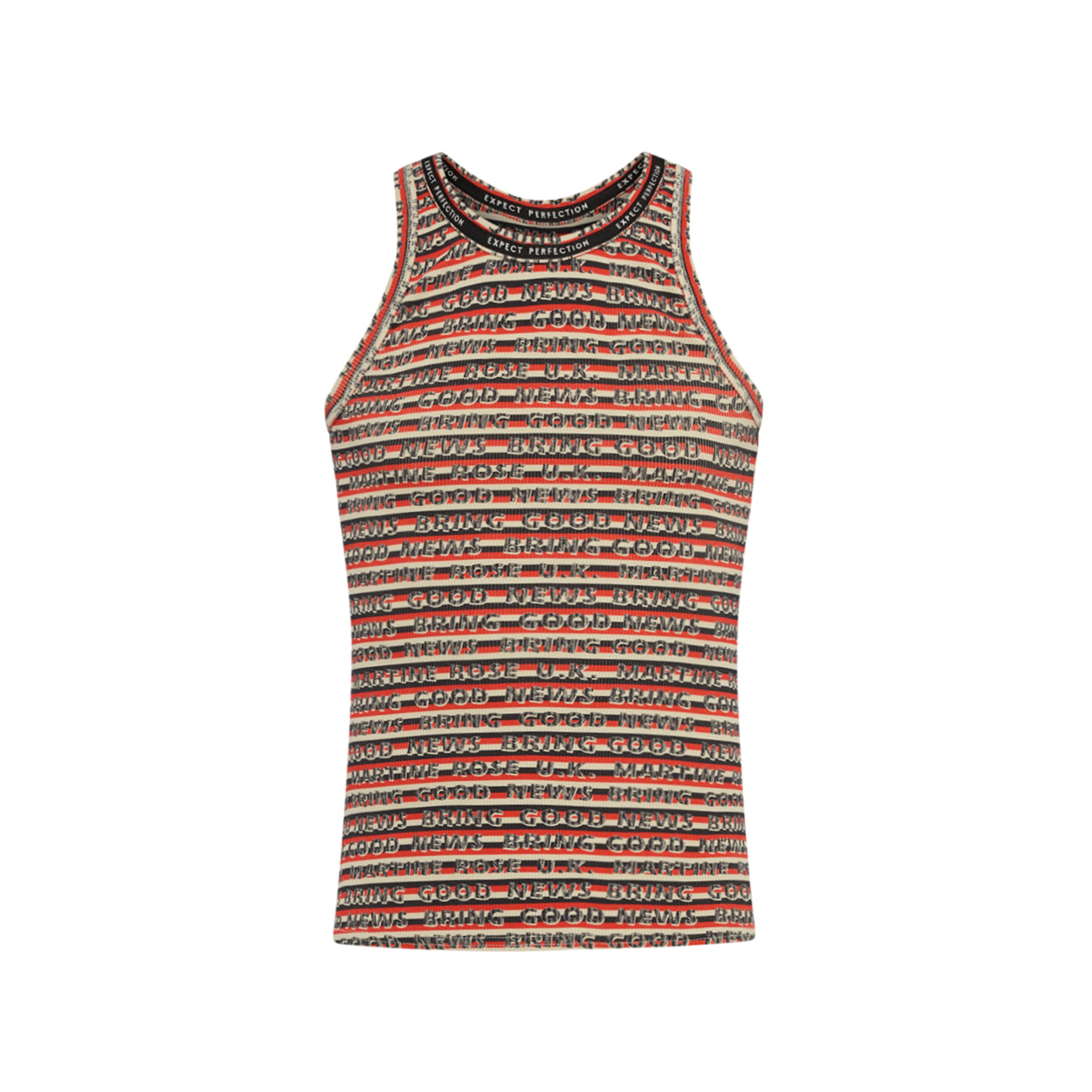 Martine Rose Vest canotta righe rosso grigio cotone