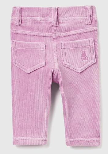 Benetton 4DZBAE003 pantaloni bimbo cotone rosa ricamo coniglio