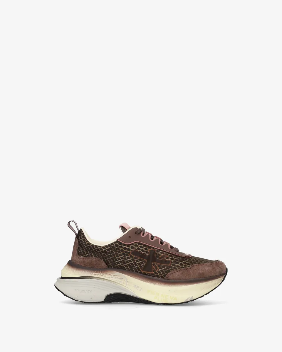 Premiata Hill 8547 sneakers donna marrone cipria