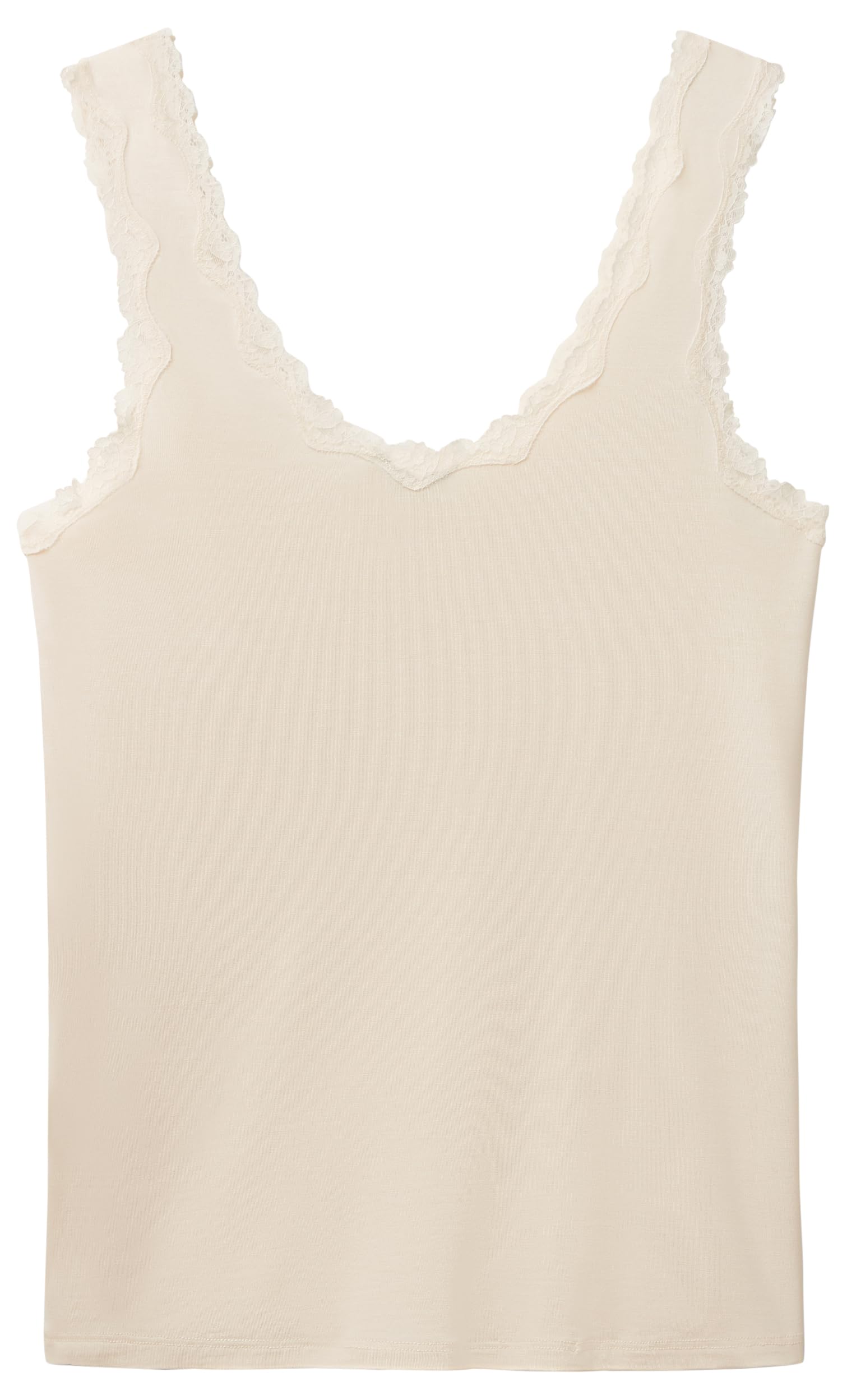 Benetton Intimo e Pigiami 3OVL1H009 Canottiera Beige XS pizzo