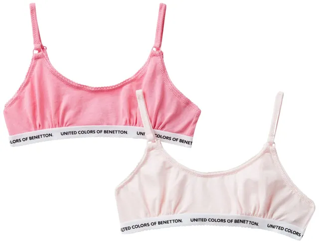 Benetton set 2 reggiseni bambina multicolor taglia S