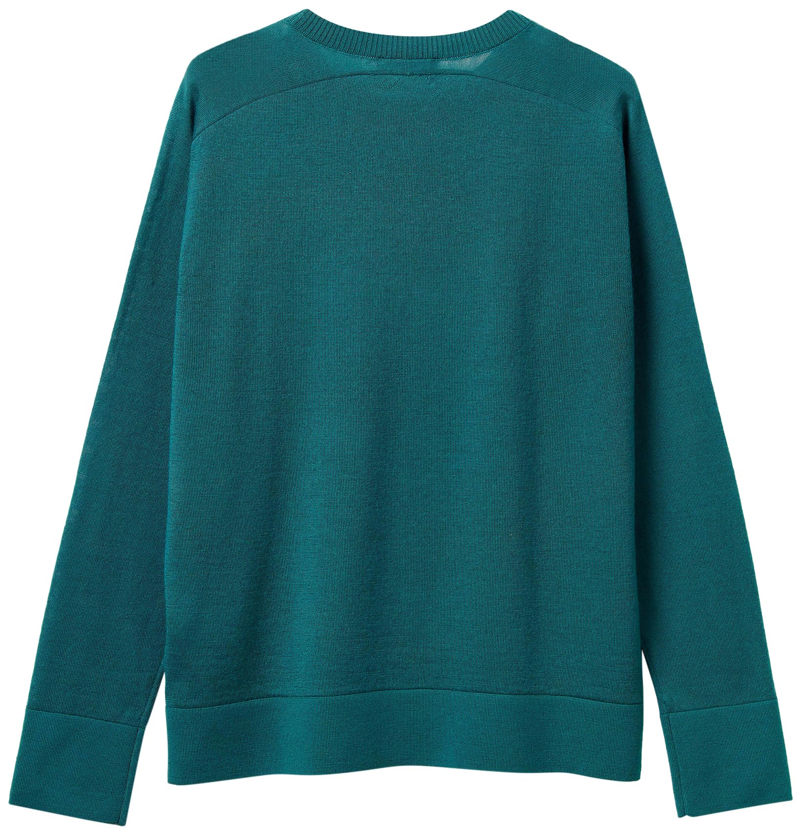 Benetton Maglia Lana Merino Donna Verde Girocollo