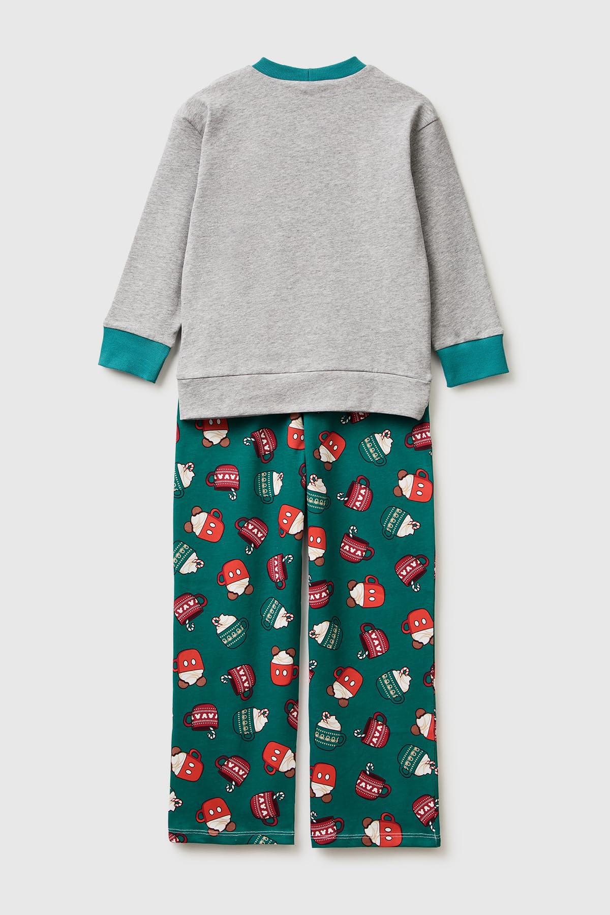 Benetton 3P050P09K Set Pigiama Bambini Grigio 90 Cotone