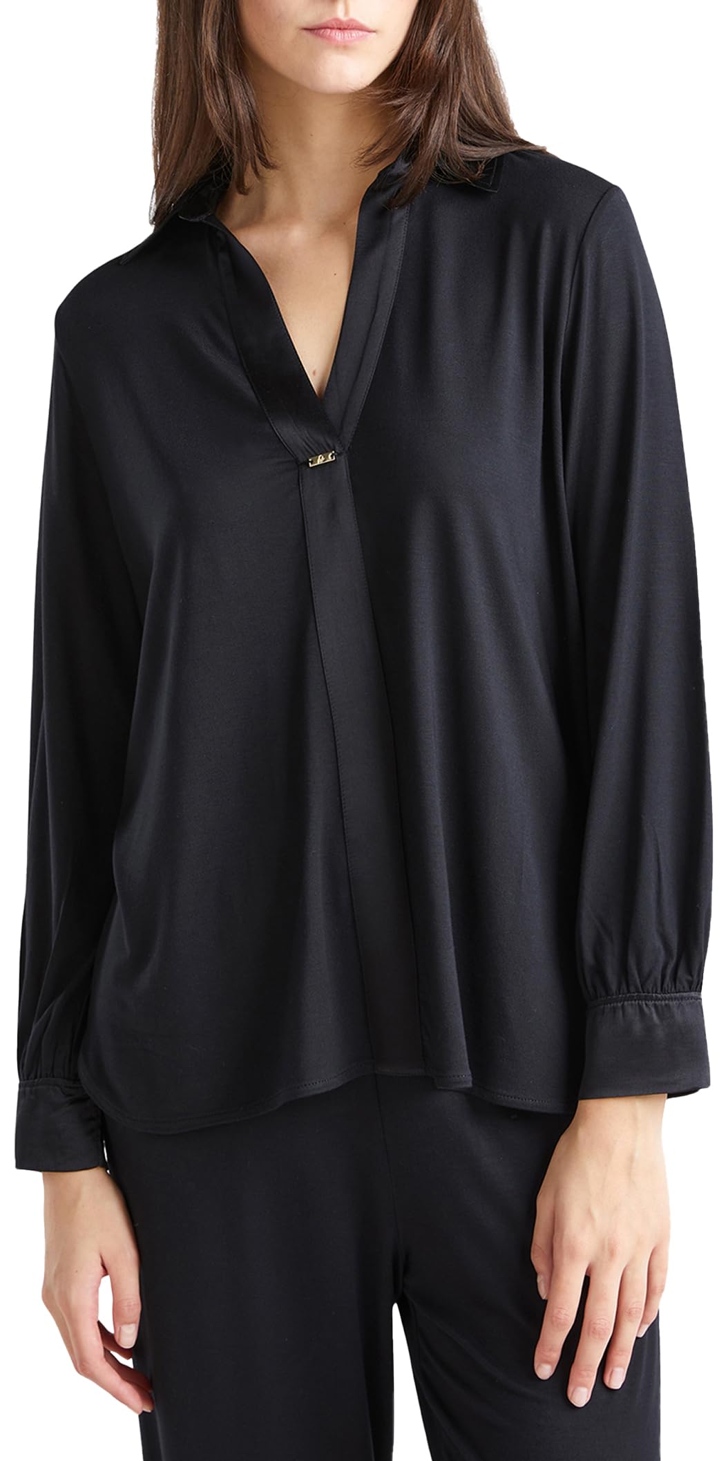 Benetton Parte Superiore Pigiama Donna Maglia Modal Seta
