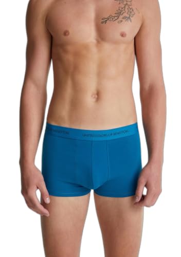 Benetton Boxer Uomo S blu cotone organico elasticizzato