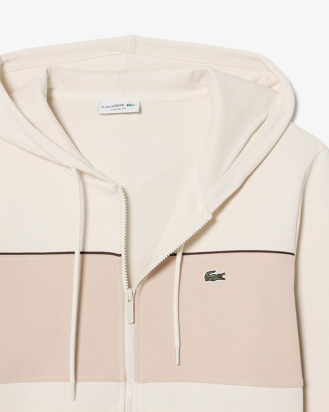 Lacoste SH0892 felpa uomo beige cotone con cappuccio