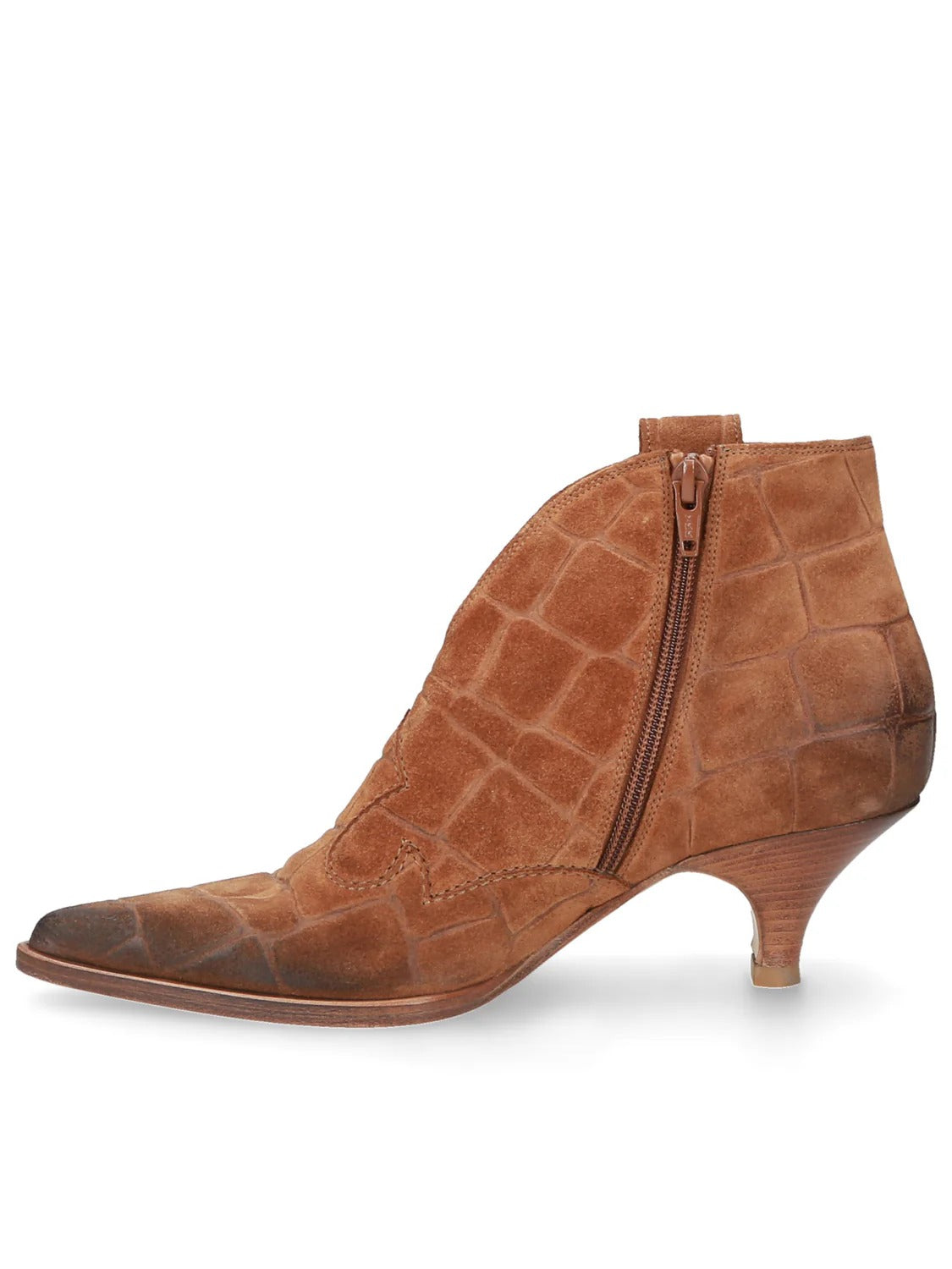 Elena Iachi E4558 Tronchetto Suede Tan Tacco 5 cm