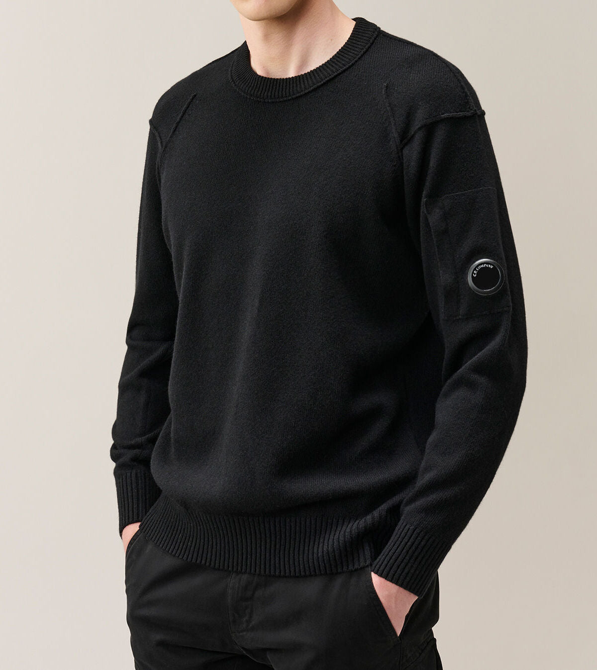 C.P. Company MKN707A maglione lambswool nero lens