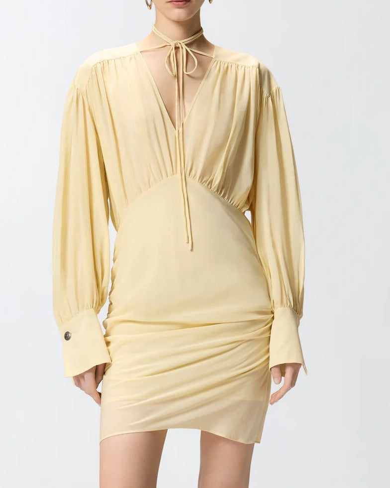 Pinko Apricena 106896 A3B2 abito corto giallo vaniglia