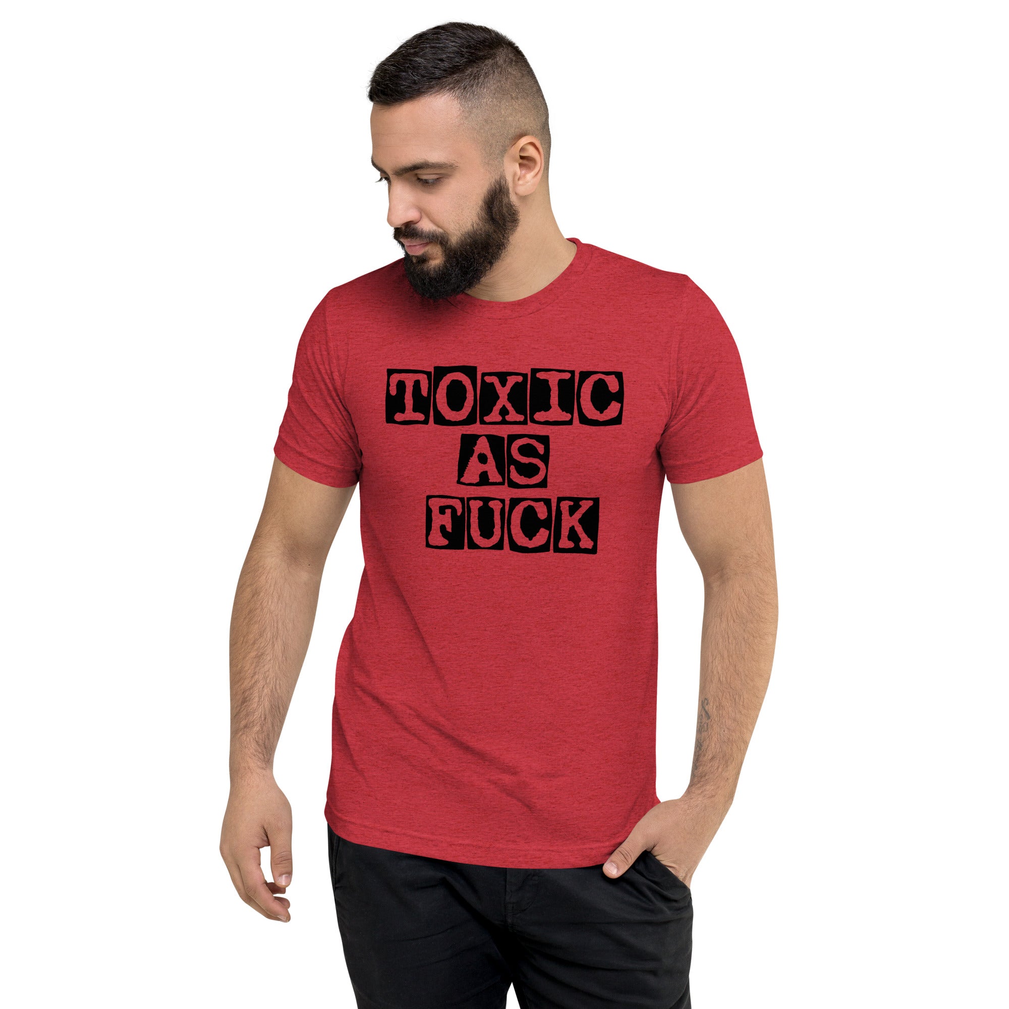 Pure Trash Toxic a Fuck T-shirt uomo vintage fitted