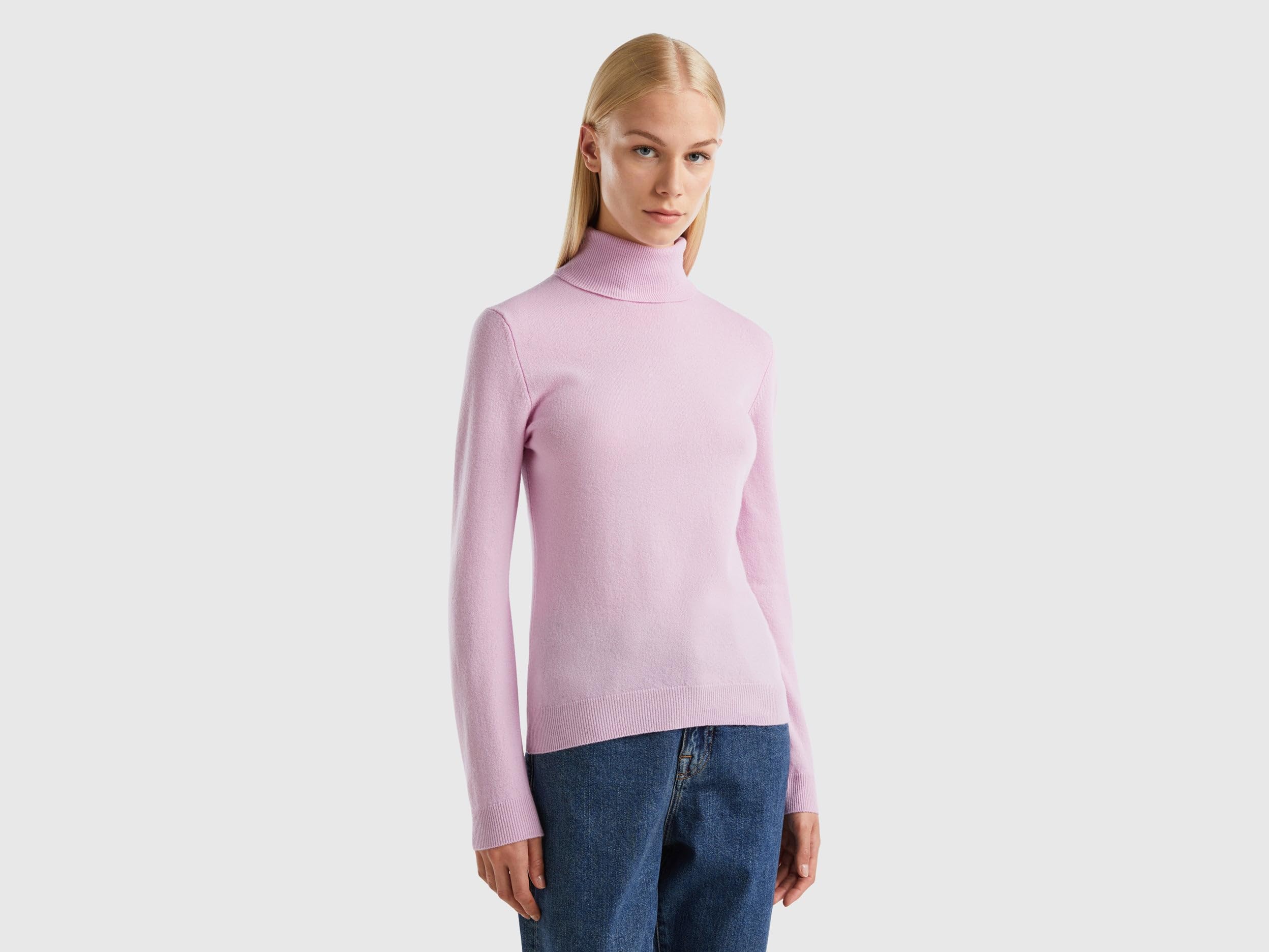 Benetton Maglione Donna Lupetto Nero