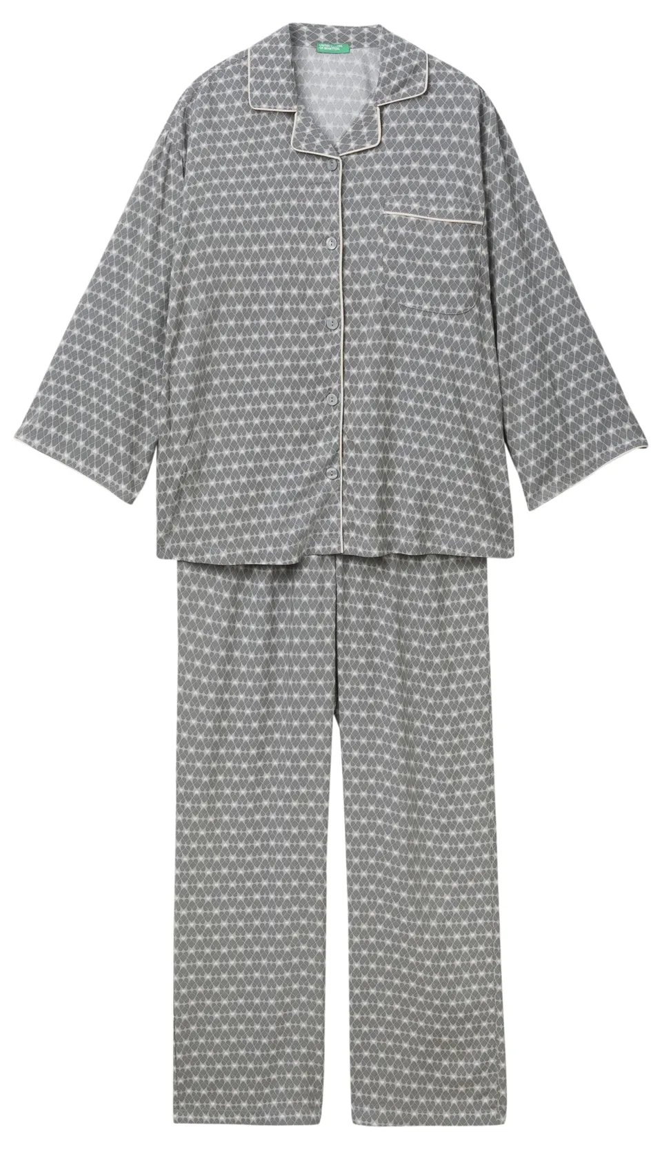 Benetton Intimo 4X9X3P00J Set Pigiama Camicia Donna L Viscosa