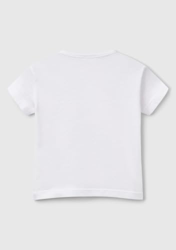 Benetton T-Shirt Bimbi 12 Mesi Bianca Cotone Lino Taschino