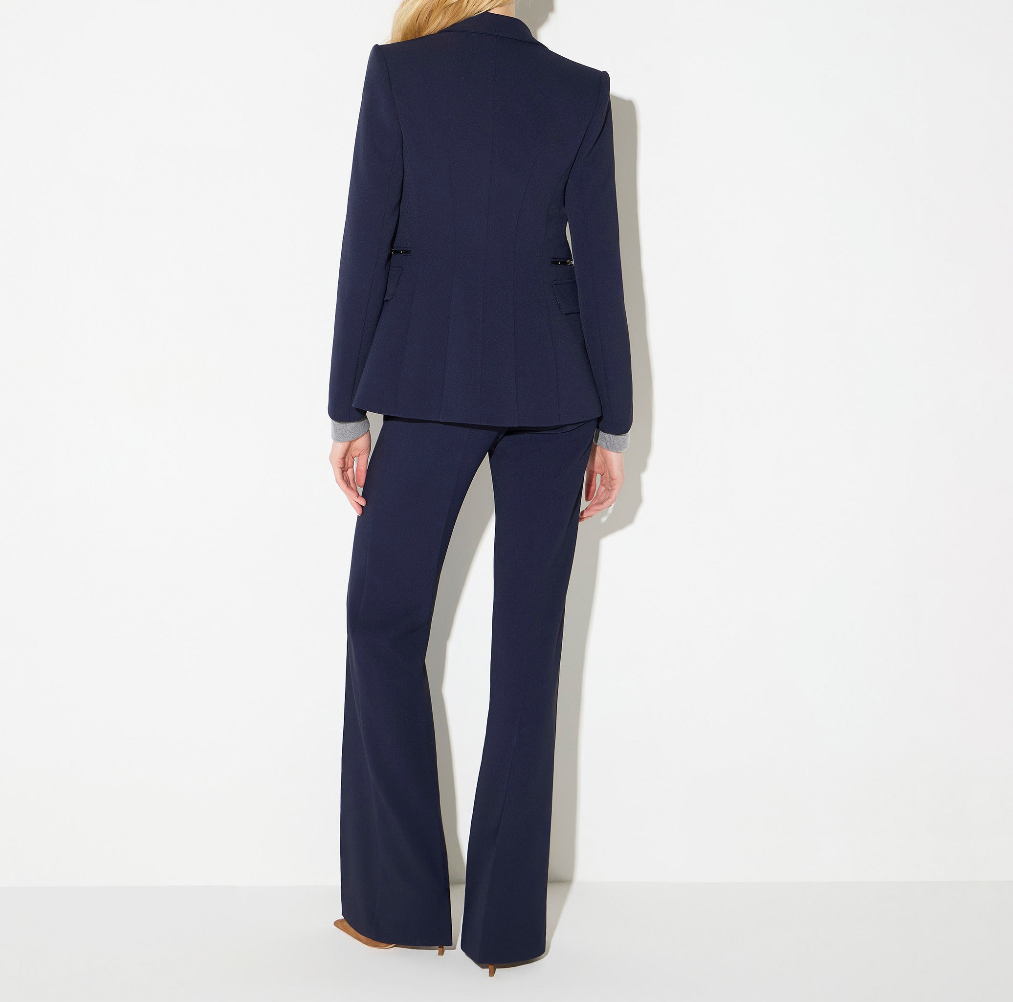 Elisabetta Franchi GI27466E2 Giacca Blu Notte Crepe Slim