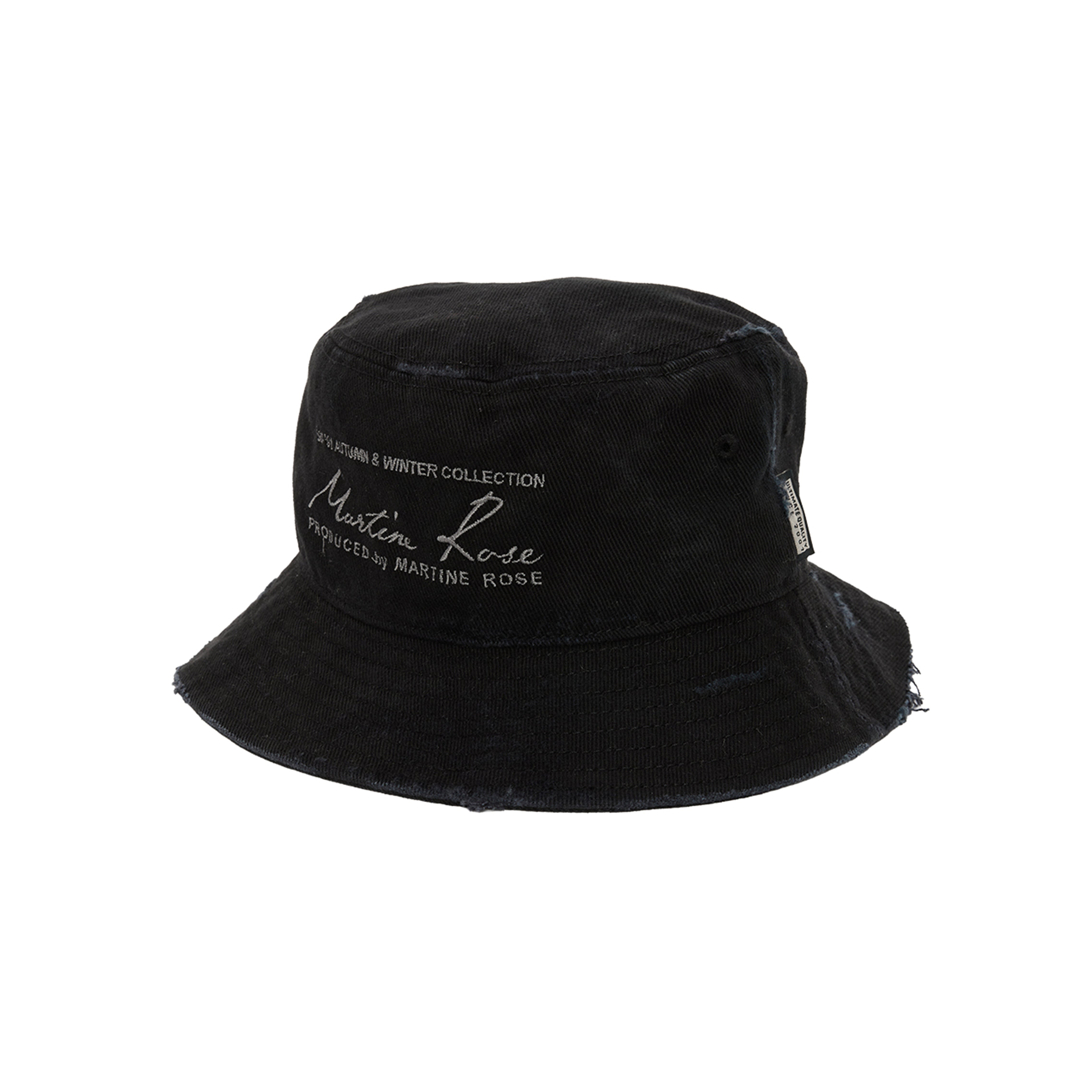 Martine Rose Signature Bucket Hat cappello nero washed OS