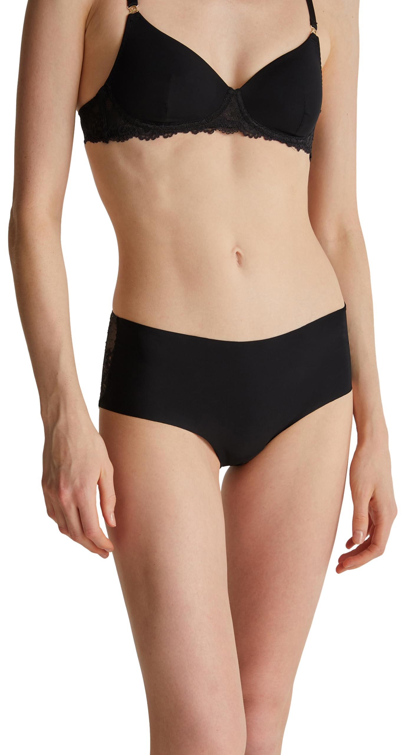 Benetton Coulotte 3LEG1S02I slip marrone XS microfibra pizzo