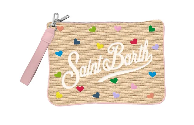 MC2 Saint Barth Parisienne Pochette Beige Cuori paglia