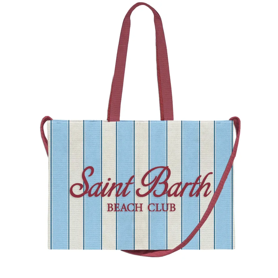 MC2 Saint Barth Essential Canvas borsa righe azzurro