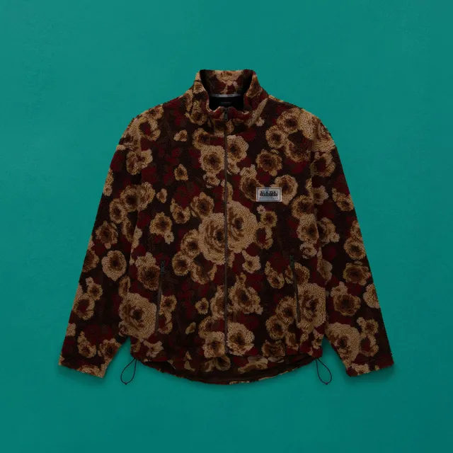 Martine Rose Emin Jacquard Felpa Full Zip Brown Floral