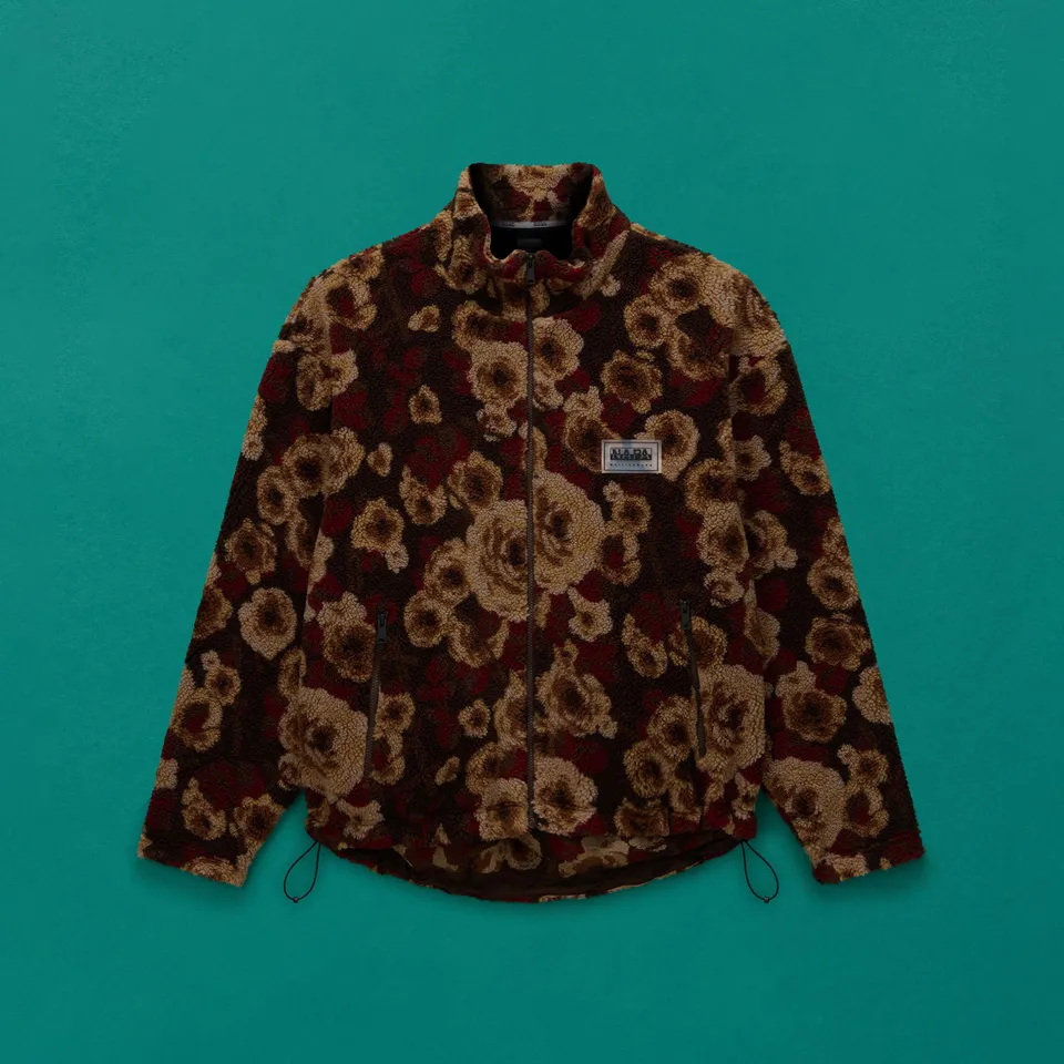 Martine Rose Emin Jacquard Felpa Full Zip Brown Floral