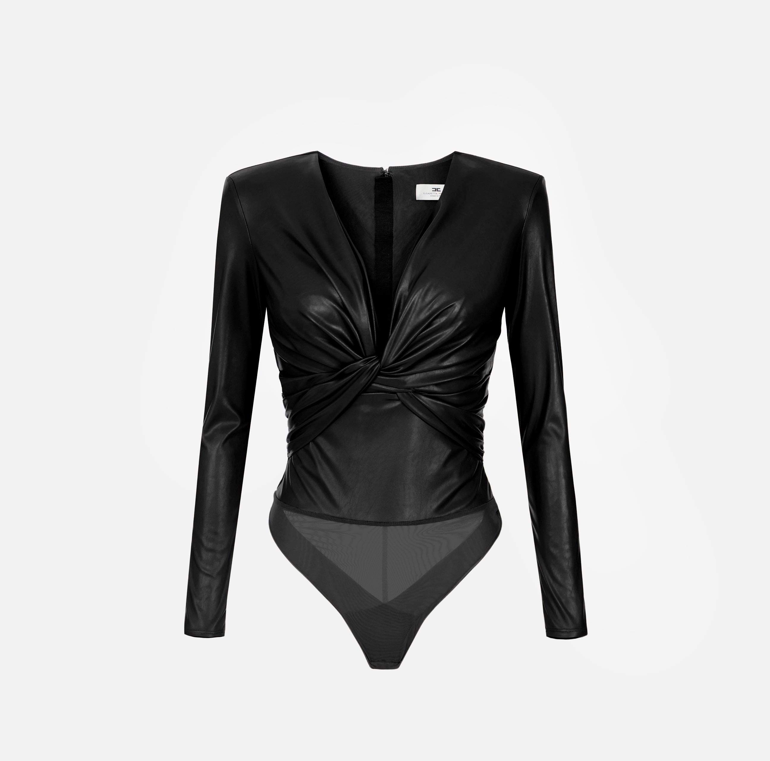 Elisabetta Franchi BO04566E2 body ecopelle nero taglia 40