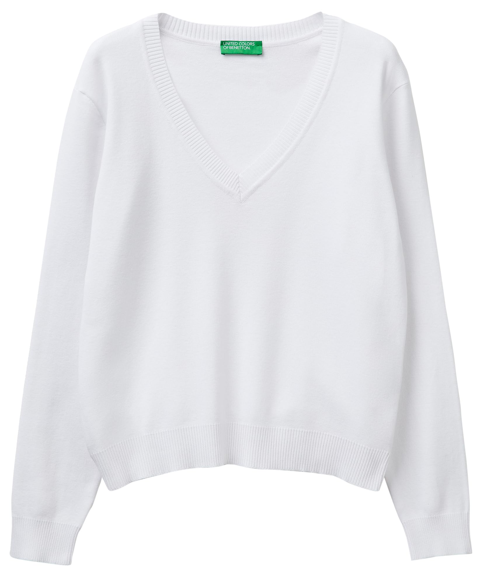 Benetton Maglieria 1C19D403N Maglione Donna Blu XXS Scollo V