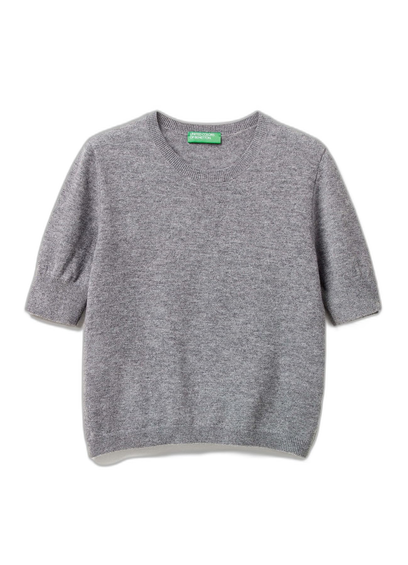 Benetton Maglieria Maglione Donna Verde manica corta regular