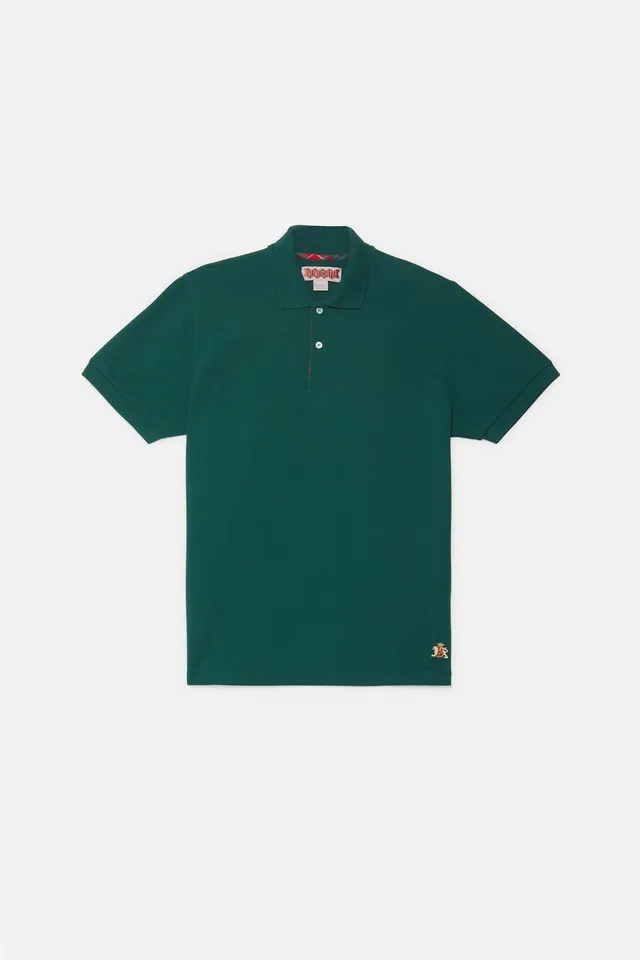 Baracuta Tartan Placket BRP0L0027 Polo Uomo Verde Cotone