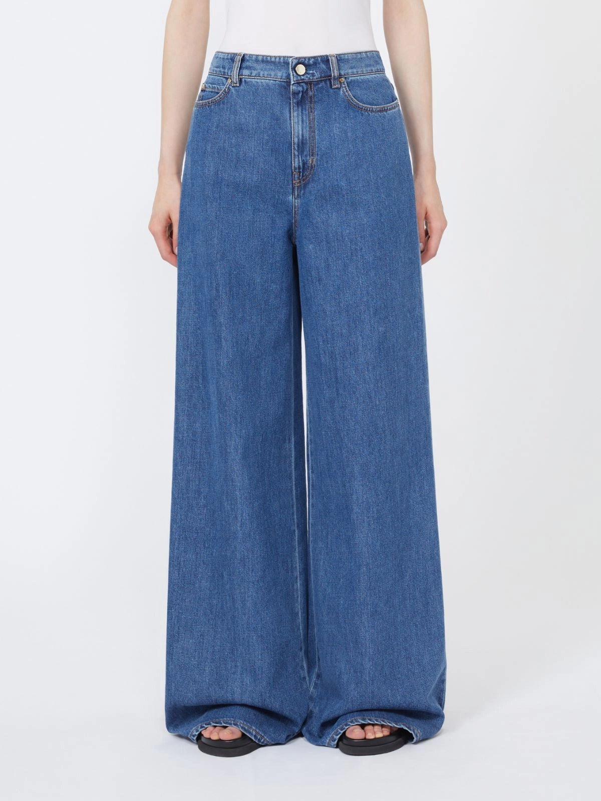 Max Mara MSTSARONG002 Jeans Sarong blu wide leg