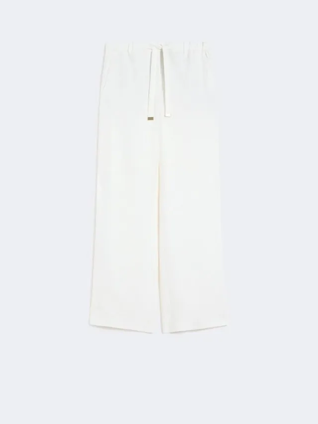 Max Mara Amedea SMMAMEDEA001 Pantalone Bianco Lino