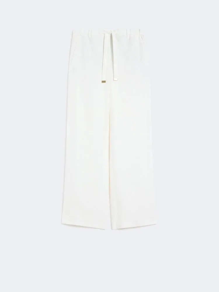 Max Mara Amedea SMMAMEDEA001 Pantalone Bianco Lino