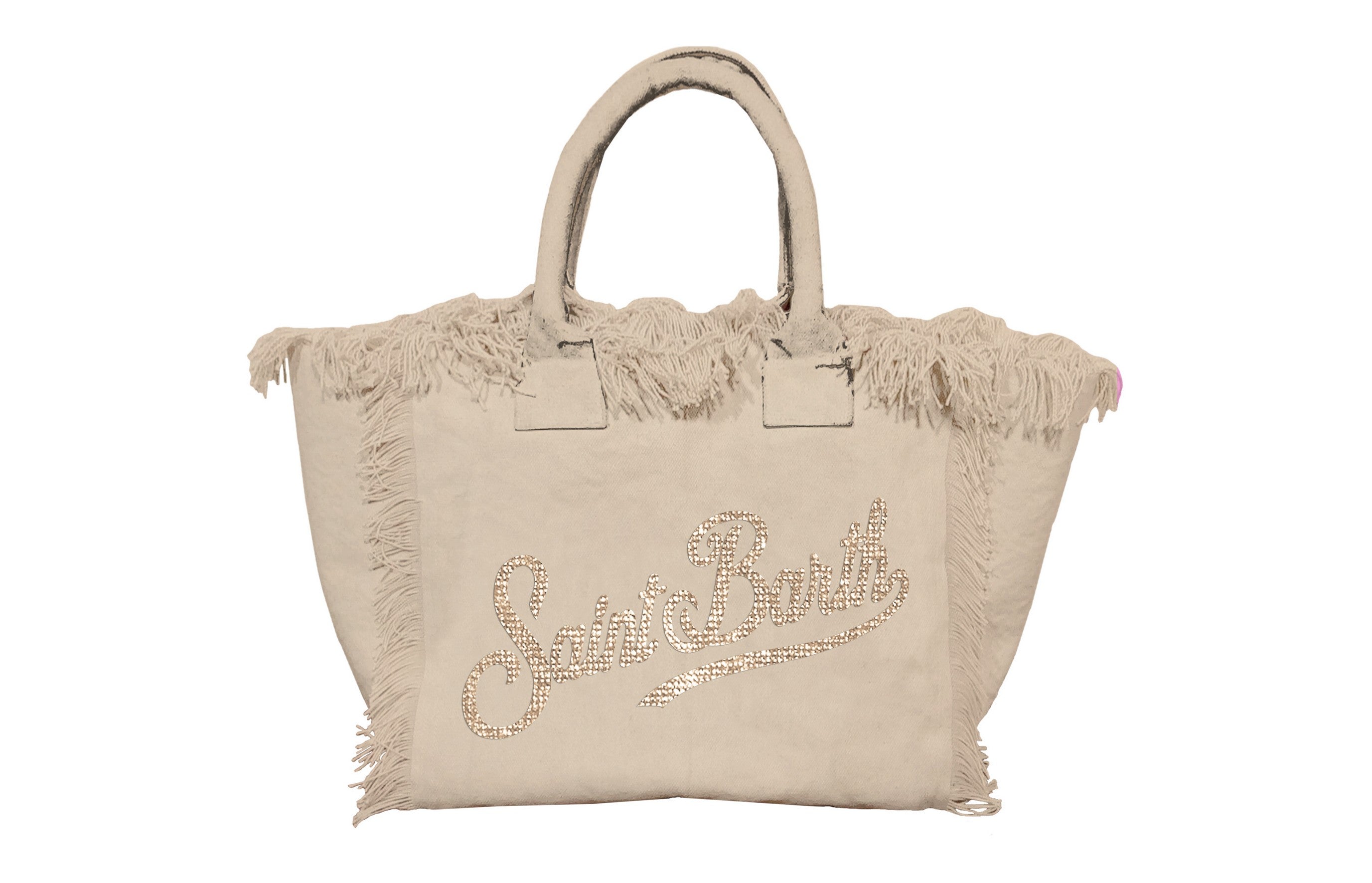 MC2 Saint Barth Vanity borsa donna Beige strass cotone