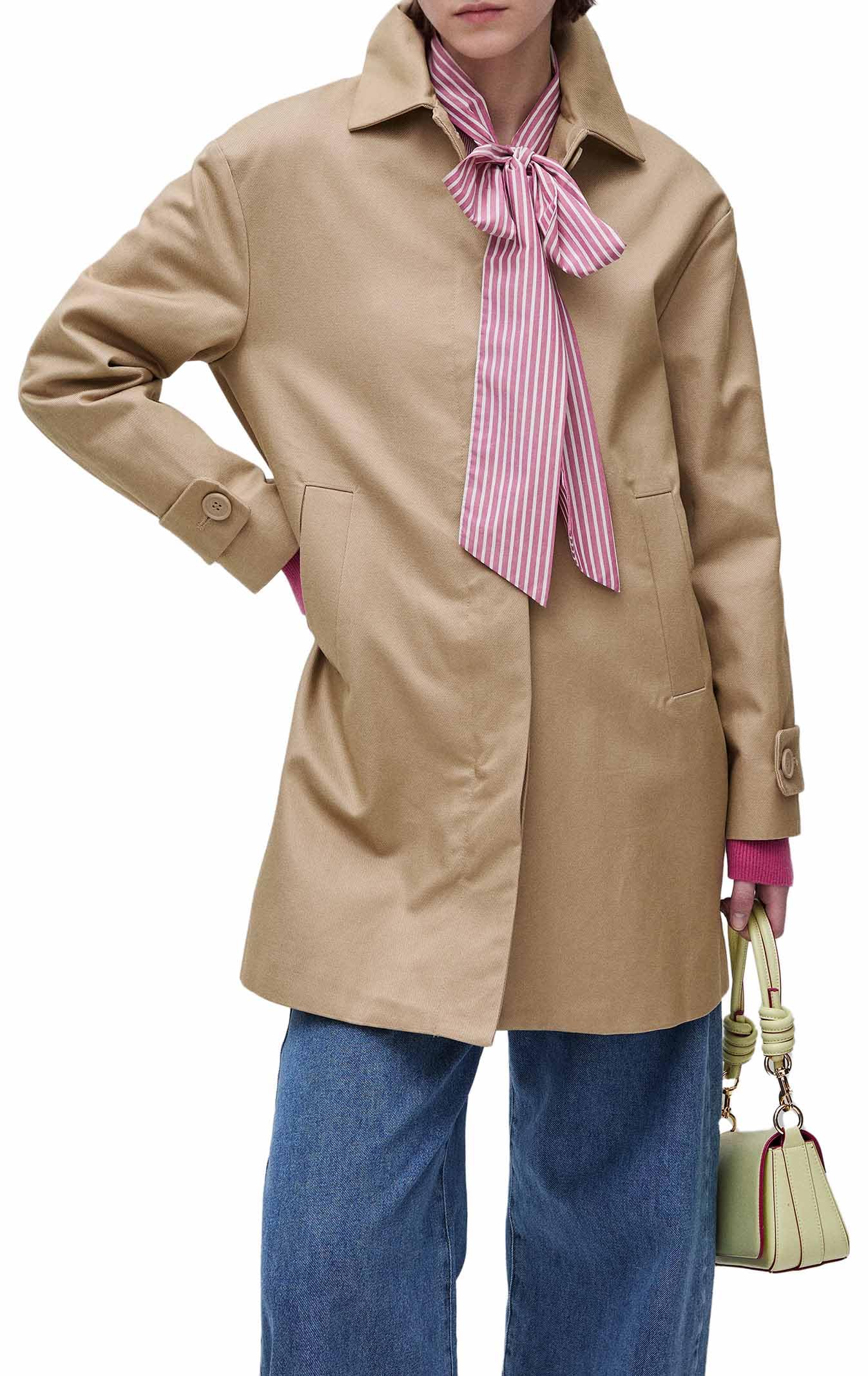 Benetton 2X2LDN098 Cappotto Donna Rosso in Cotone Regular Fit