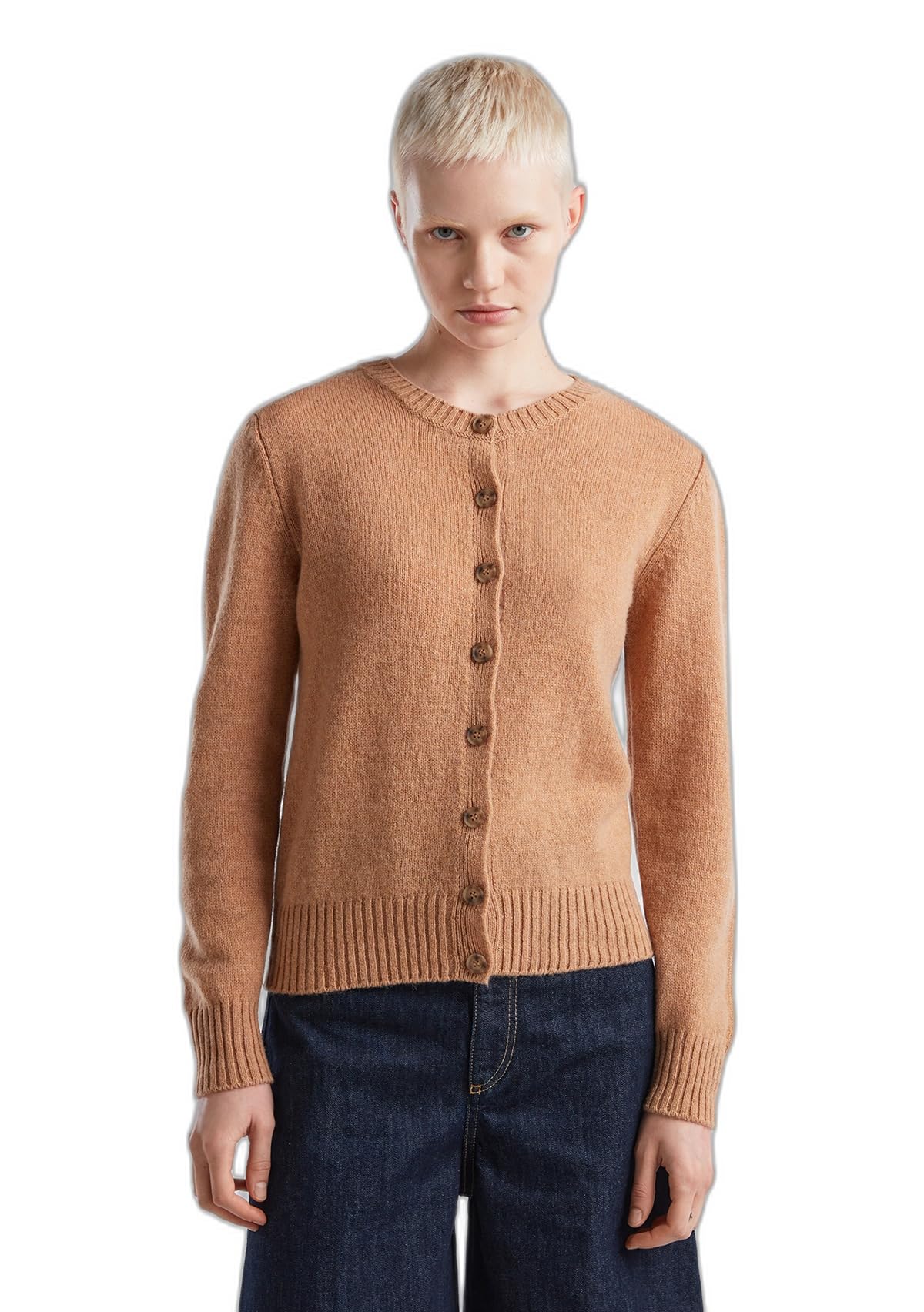 Benetton Coreana 103me500l Cardigan Donna Shetland Regular