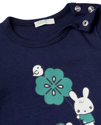 Benetton 3I9WA1045 T-shirt Bimbo Taglia 74 Cotone