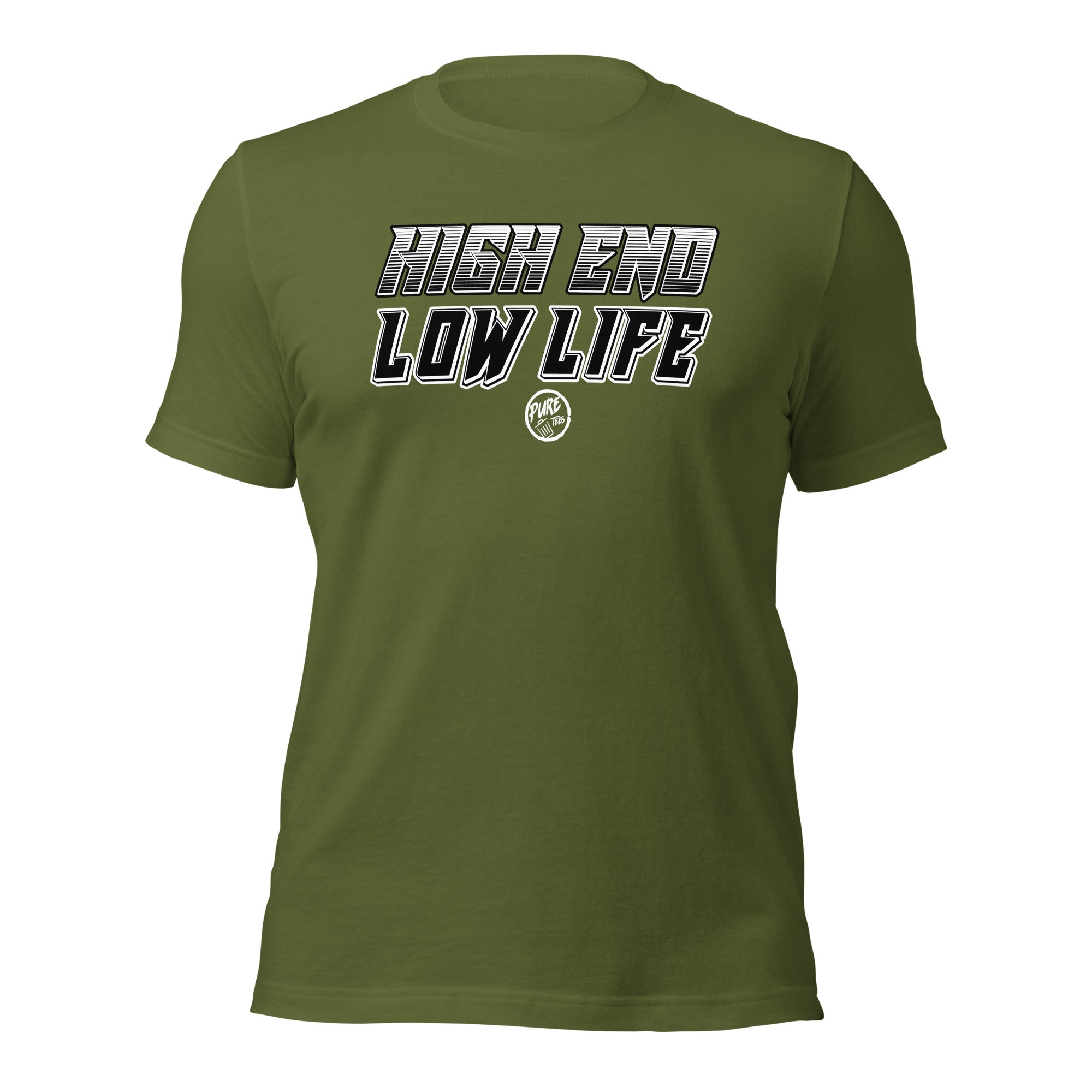 Pure Trash High End Low Life t-shirt uomo oliva