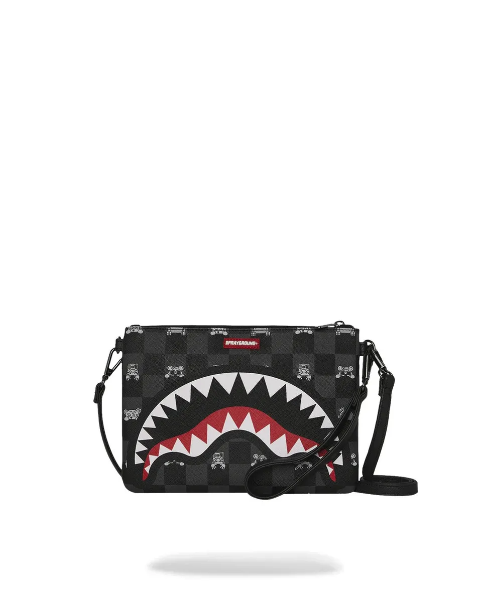 Sprayground Peeking 910B8915NSZ Pochette Nero Grigio PVC