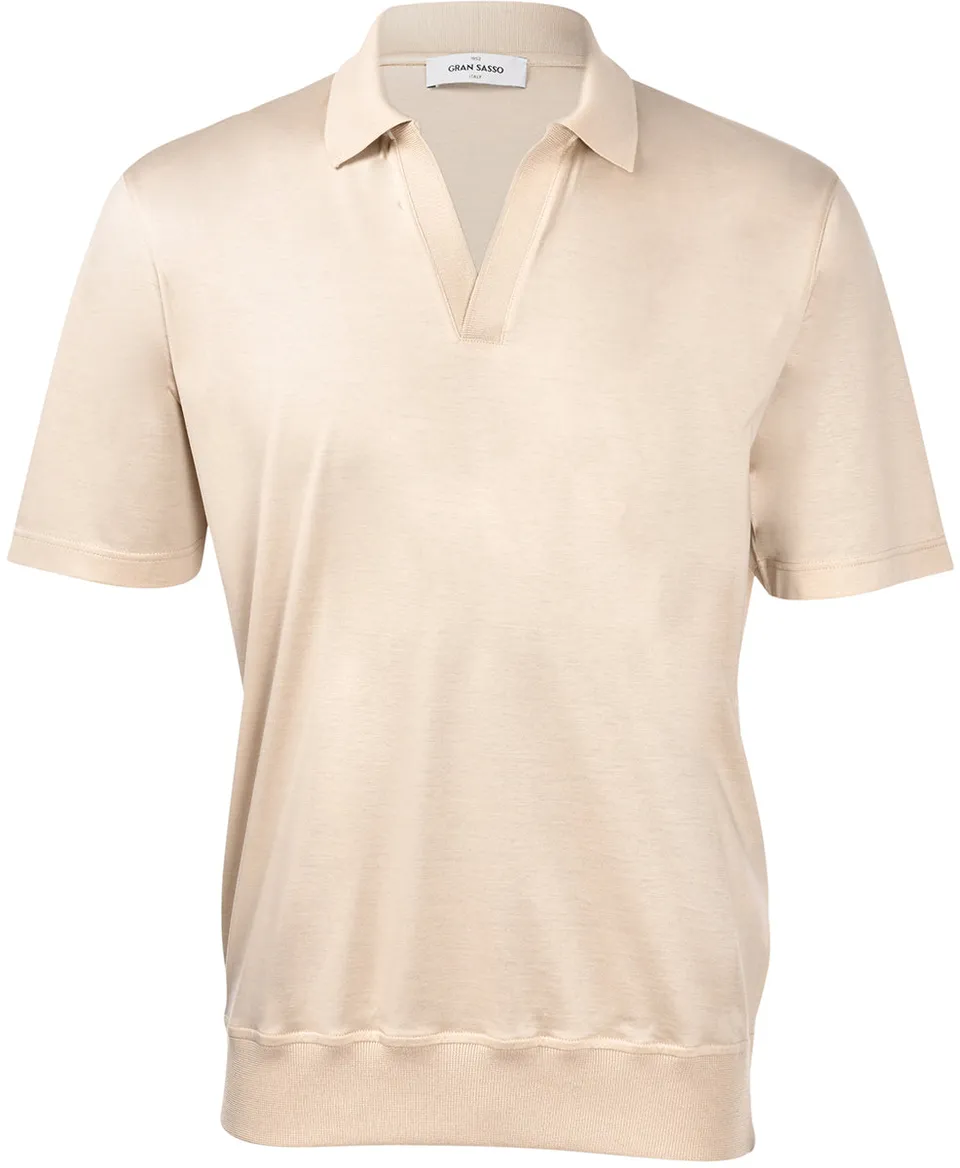 Gran Sasso 60189 74020 polo beige filo di Scozia