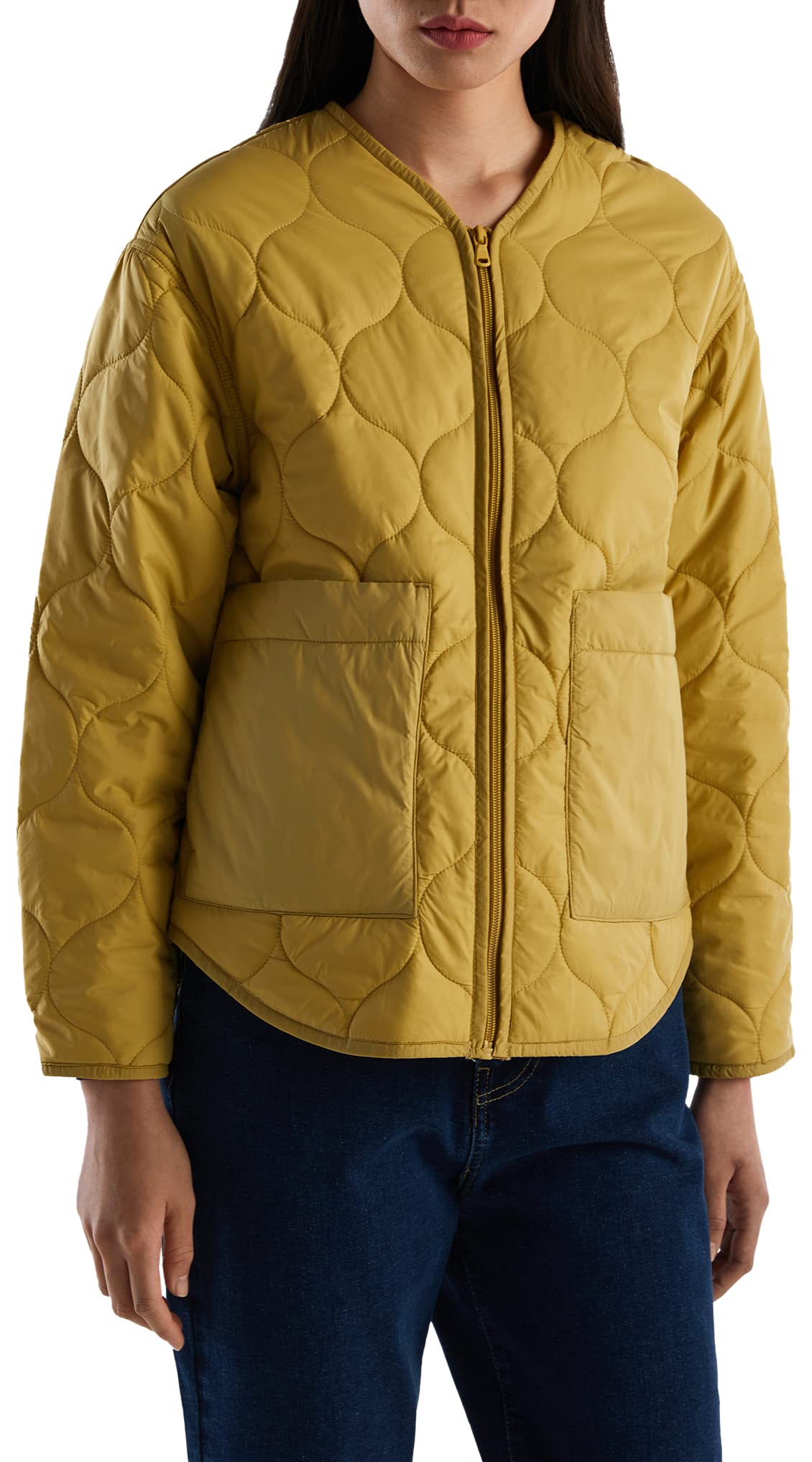 Benetton Giacchetto Imbottito Donna trapuntato con zip