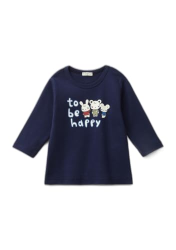 Benetton 3I9WA1057 t-shirt bimbo manica lunga girocollo cotone