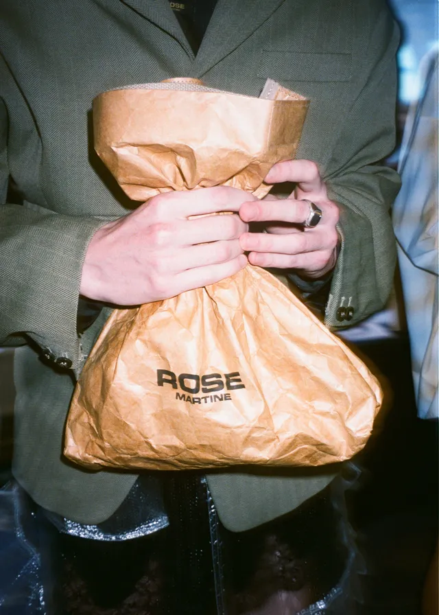 Martine Rose Foldable Small Bag tote beige vinile