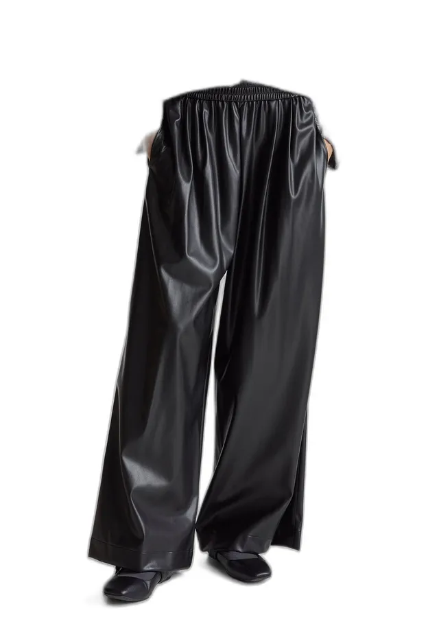Benetton 4M3CDF0A8 Pantalone Donna Ecopelle Taglia XXS