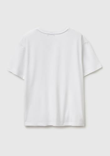 Benetton 3BVXD4020 T-Shirt Scollo V Bianca Comfort