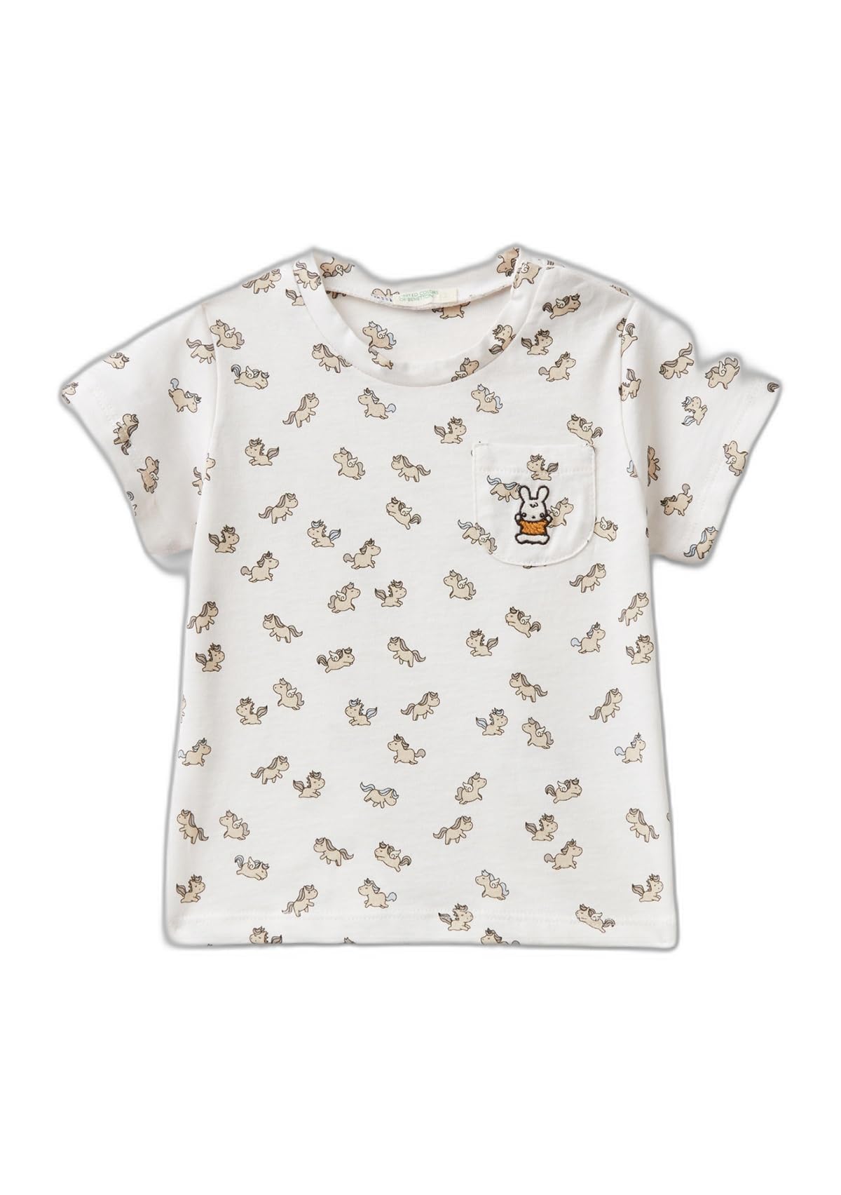 Benetton 39UMA104B T-shirt Bimbo Taglia 50 Jersey Cotone