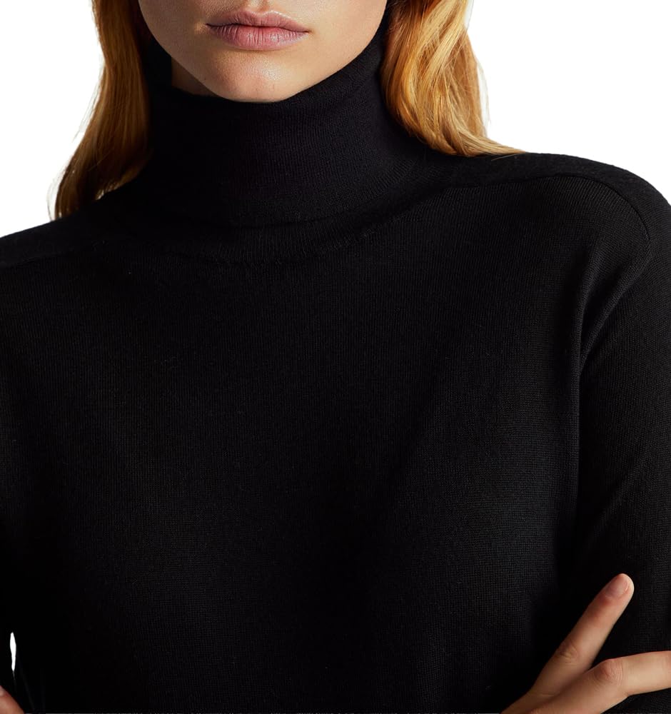 Benetton Maglia Ciclista M/L Dolcevita Lana Merino