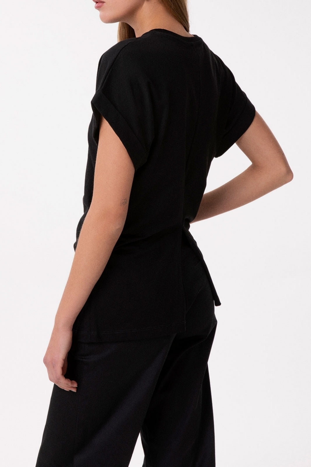 Gaelle Paris GAABW09372 T-shirt donna nero strass cotone