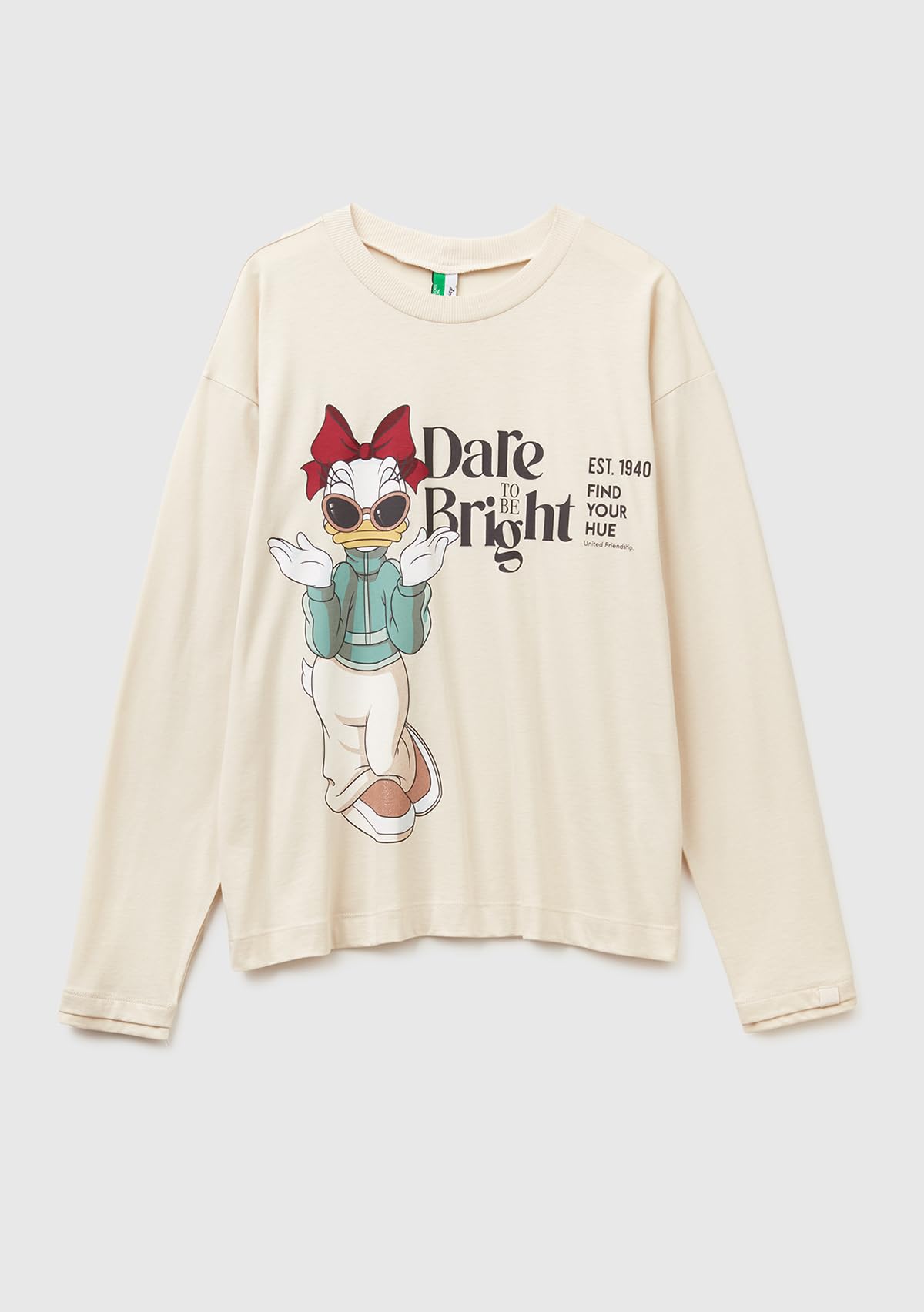 Benetton Maglia Pigiama Donna Cotone Beige Taglia M