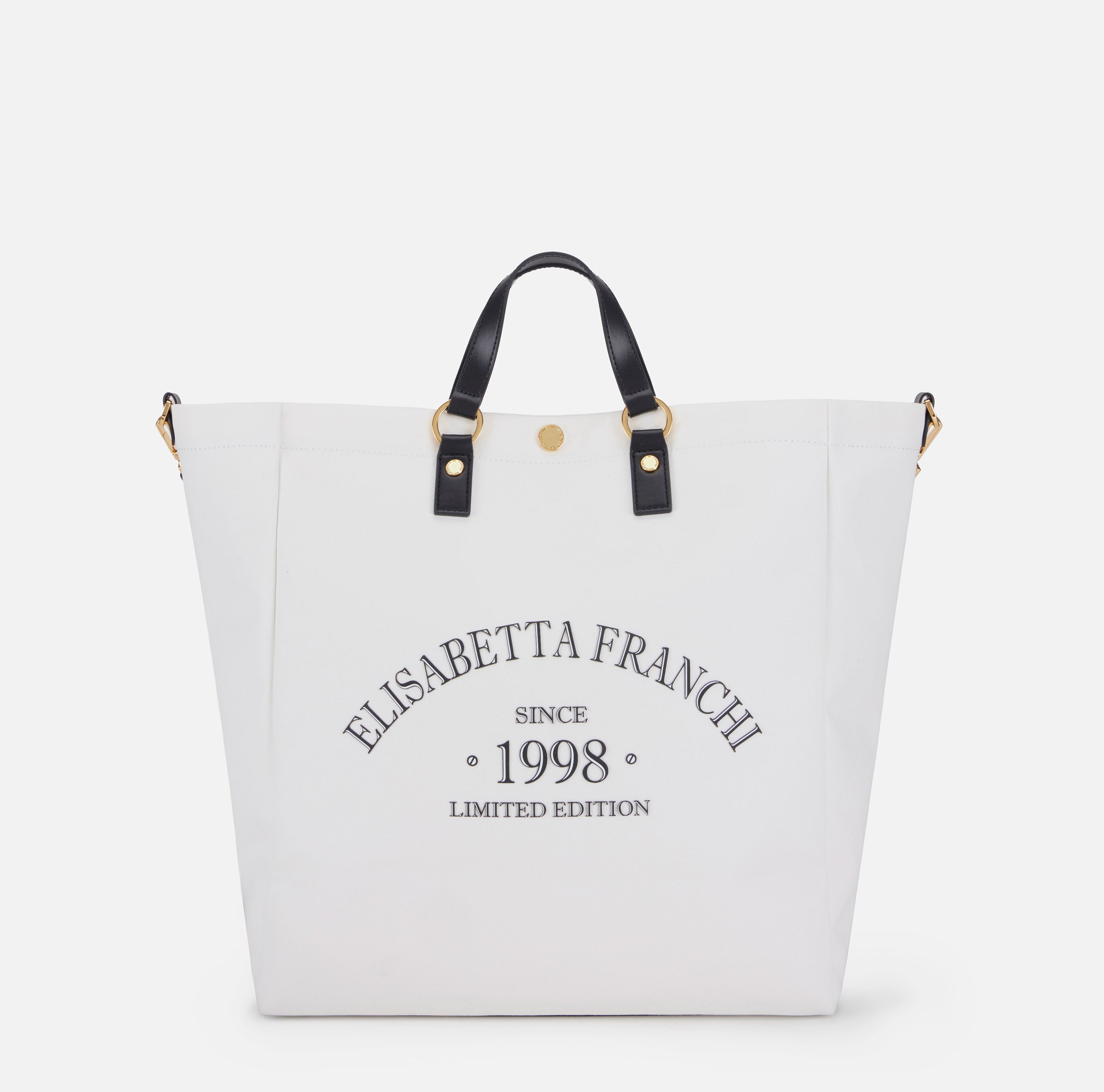 Elisabetta Franchi BS14A62E2 borsa tote avorio canvas
