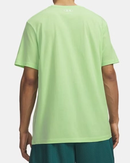 Under Armour Left Chest 1326799 T-Shirt Lumos Lime Cotone