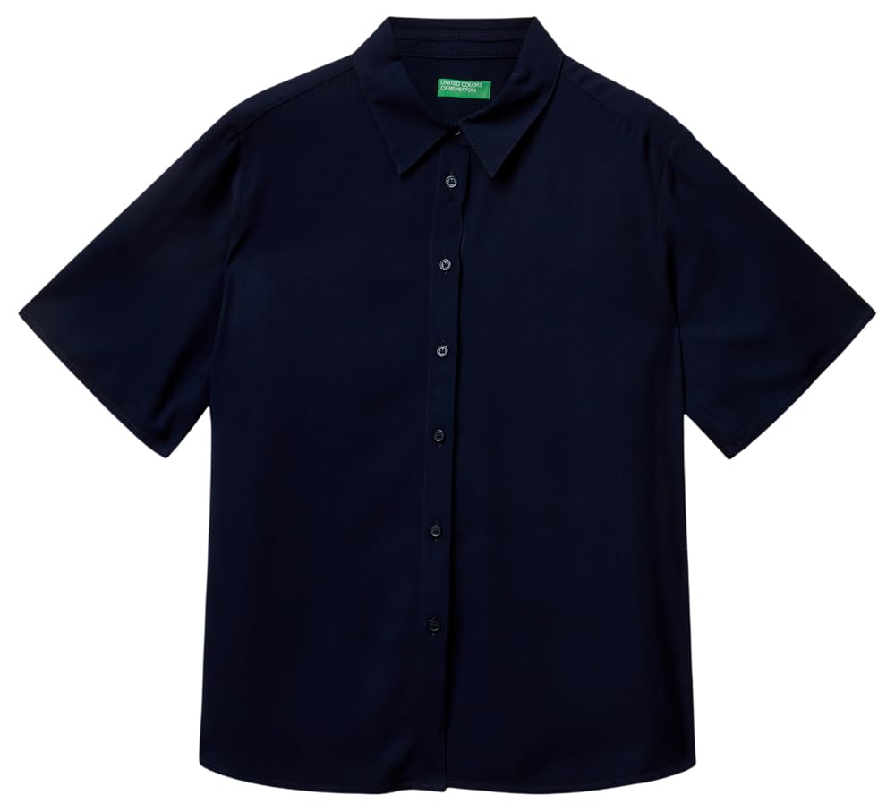 United Colors of Benetton Camicia Donna Verde in Viscosa
